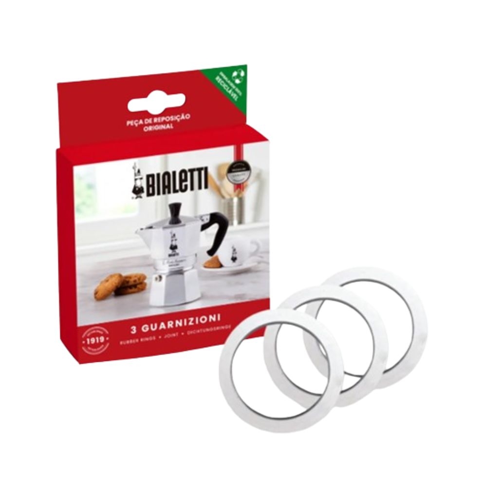 BIALETTI - CARTELA C/ 3 BORRACHAS P/ CAF 6 XIC - PRAT 7 - C7